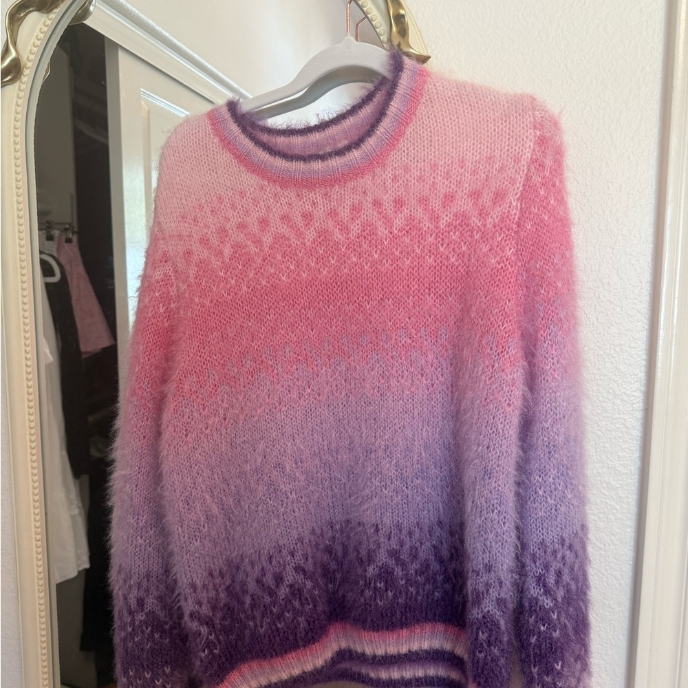 Elegant Ombre Pink and Purple Women's Sweater